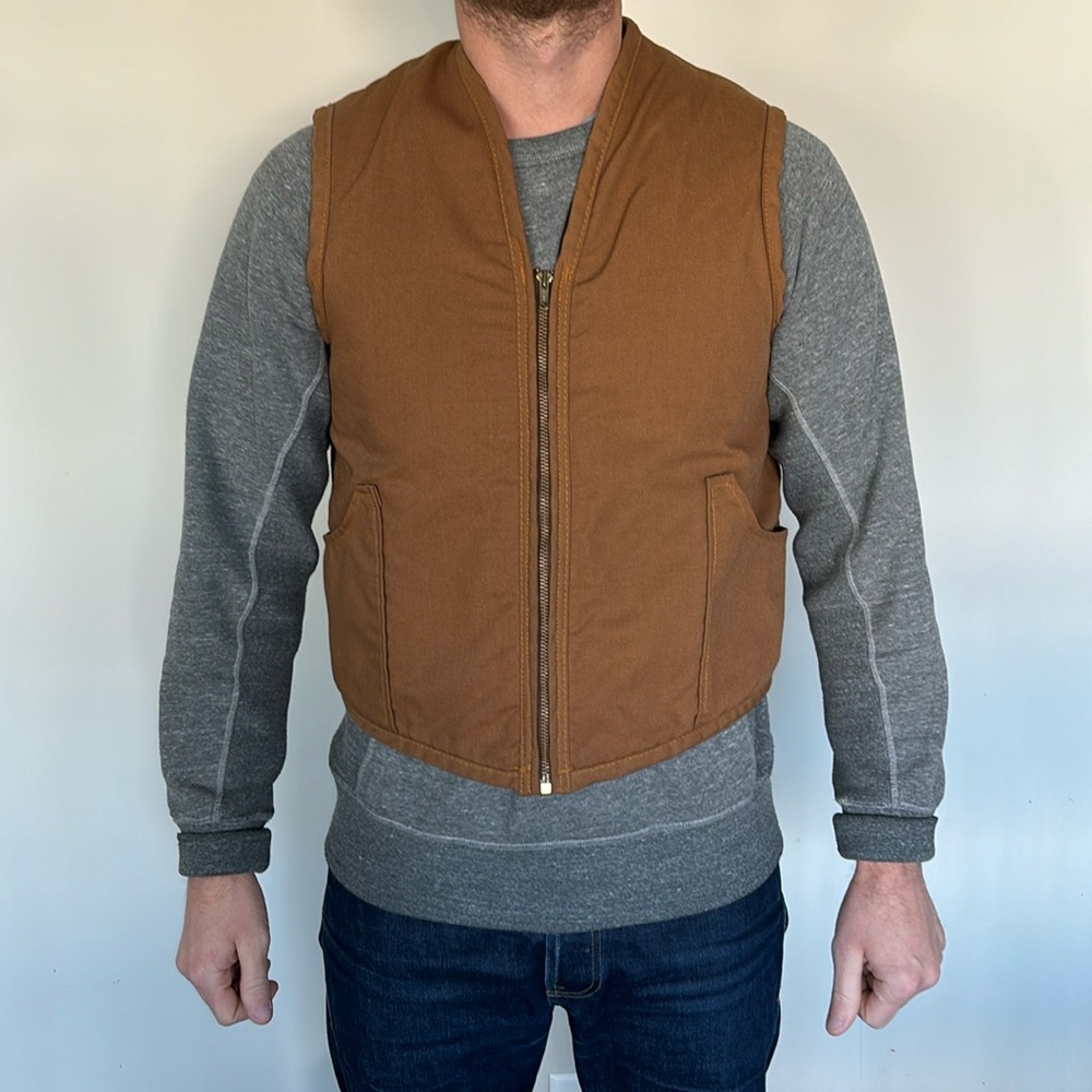 Vintage Canvas Shearling Lined Work Vest